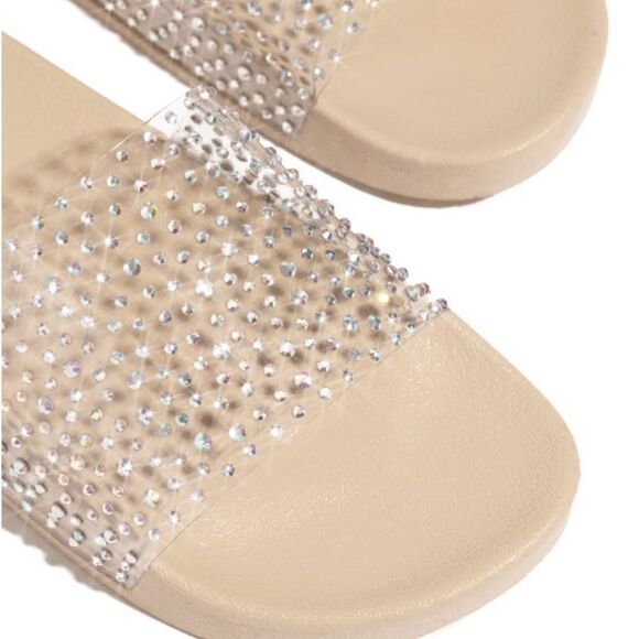 GLITZ & GLAM TRANSPARENT SLIDE NUDE - Picture 4 of 4